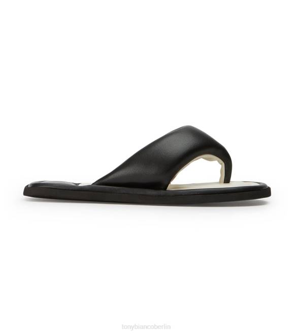 Sandalen| de Tony Bianco Frauen Nikki-Wohnungen schwarzes Nappaleder 4624655